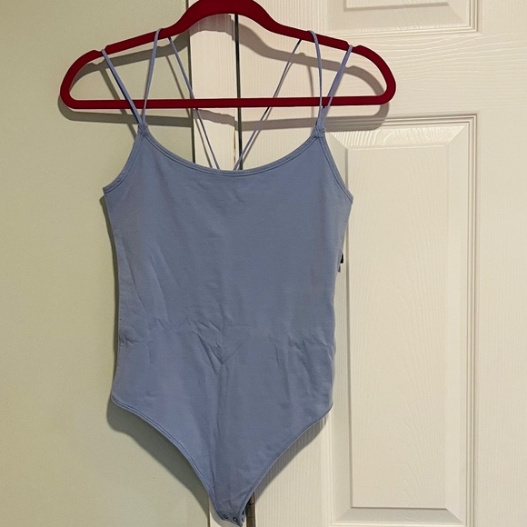Abercrombie &Fitch Women’s Spaghetti Strap Bodysuit, Size Medium, Light blue,NWT - Picture 2 of 7